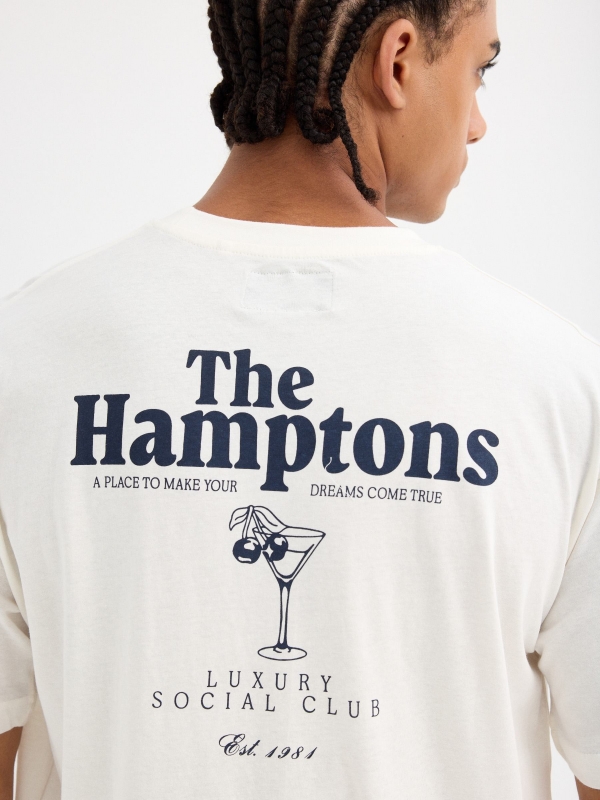The Hamptons print t-shirt off white detail view
