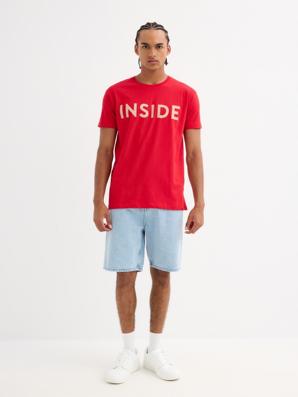 Camiseta básica logo Inside rojo vista general frontal