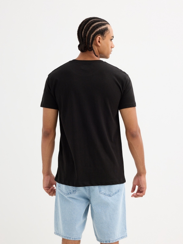 Camiseta básica logo Inside negro vista media trasera