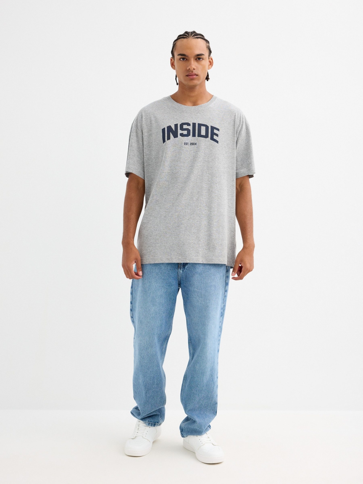 INSIDE text T-shirt medium melange front view