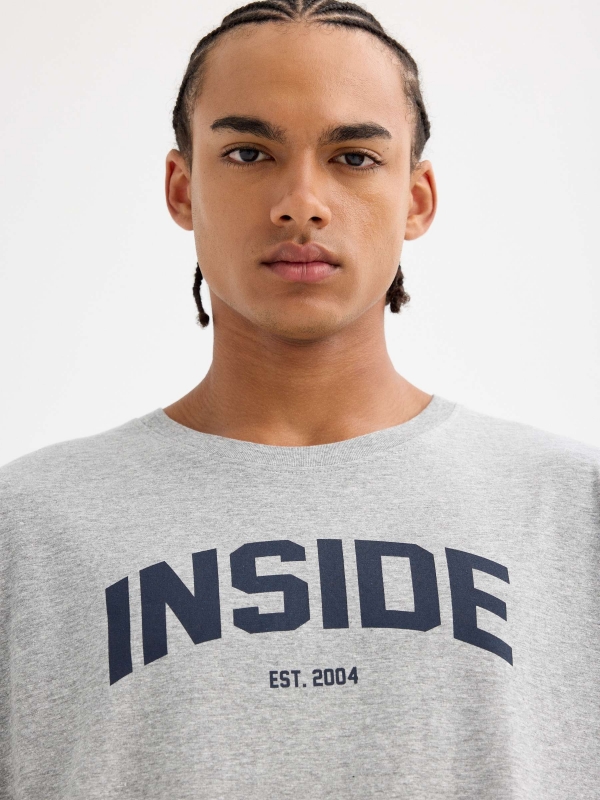 INSIDE text T-shirt medium melange detail view