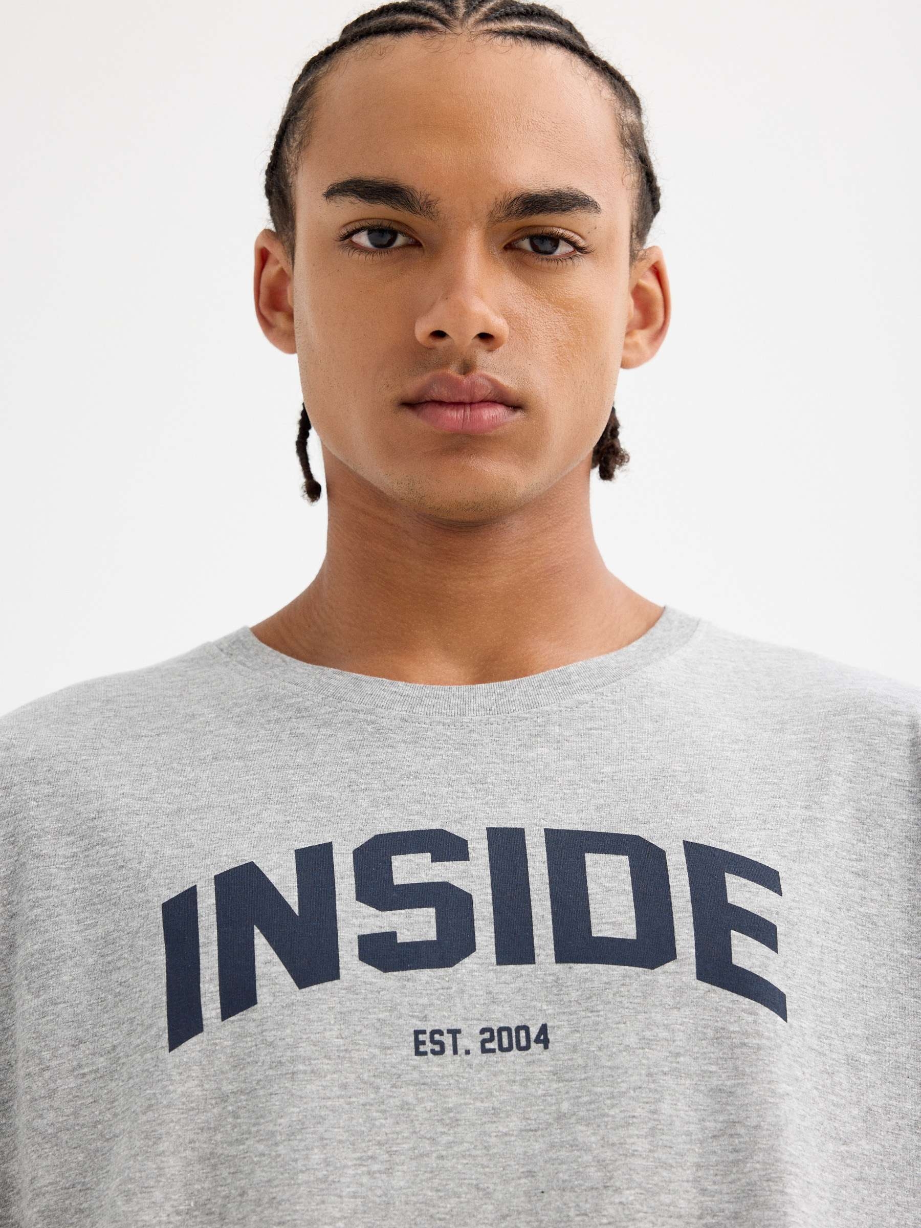 Camiseta texto INSIDE melange medio vista media frontal