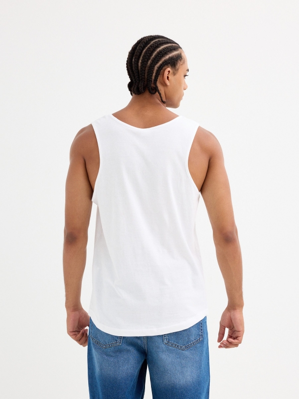 Camiseta de alças texto Inside branco vista meia traseira