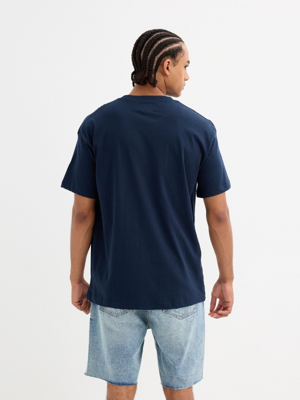 Camiseta logo Inside azul marino vista media trasera