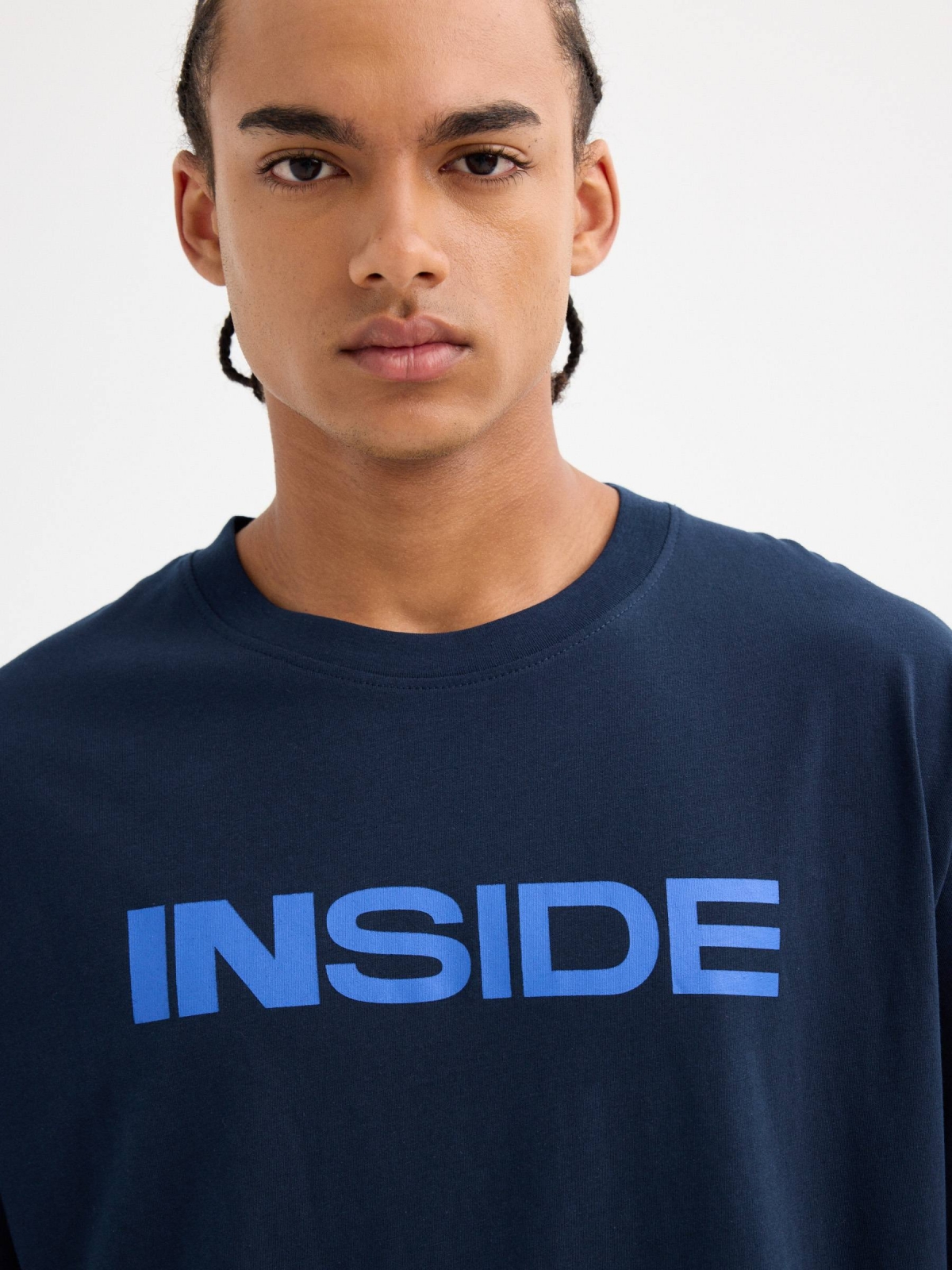Camiseta logo Inside azul marino vista detalle