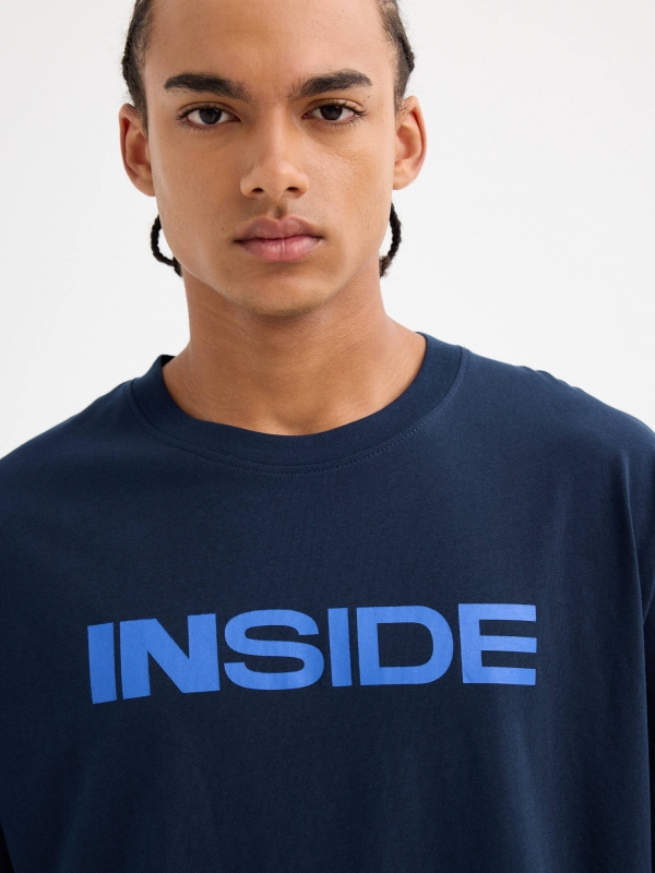 Camiseta logo Inside azul marino vista detalle