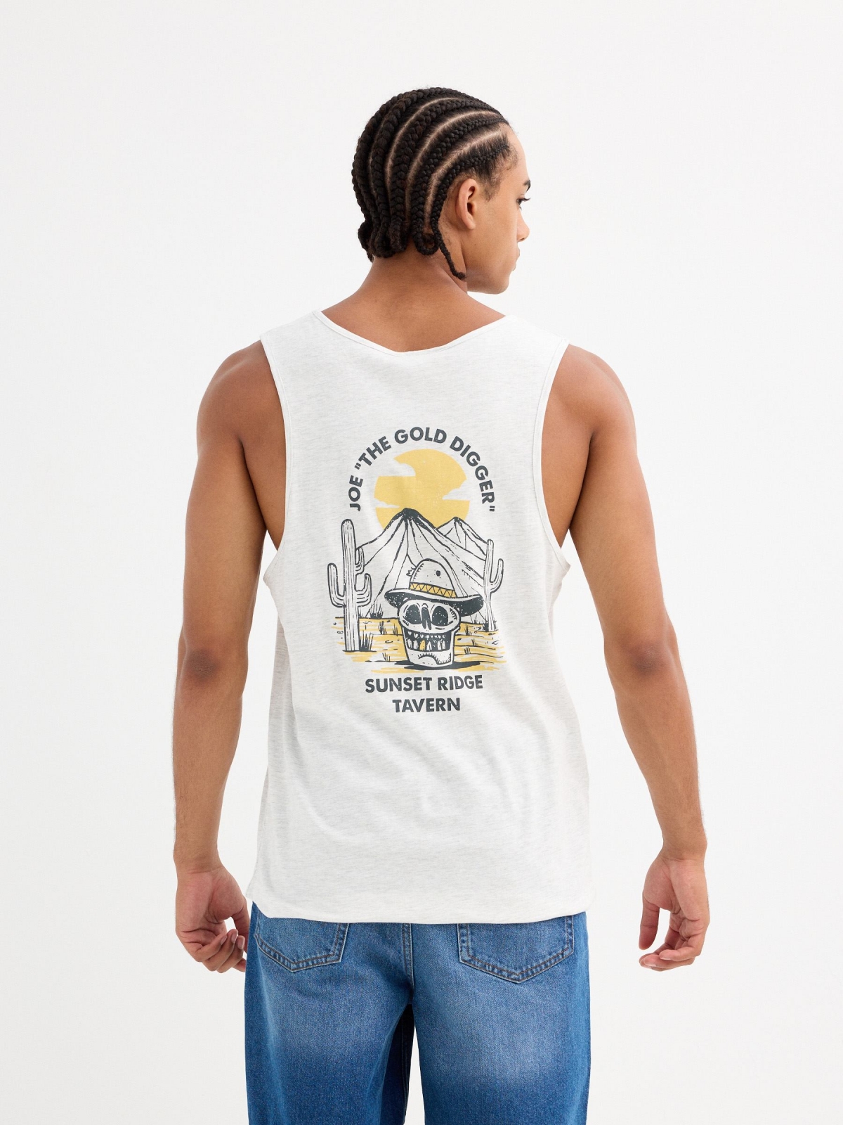 Camiseta de tirantes mountain melange claro vista media trasera