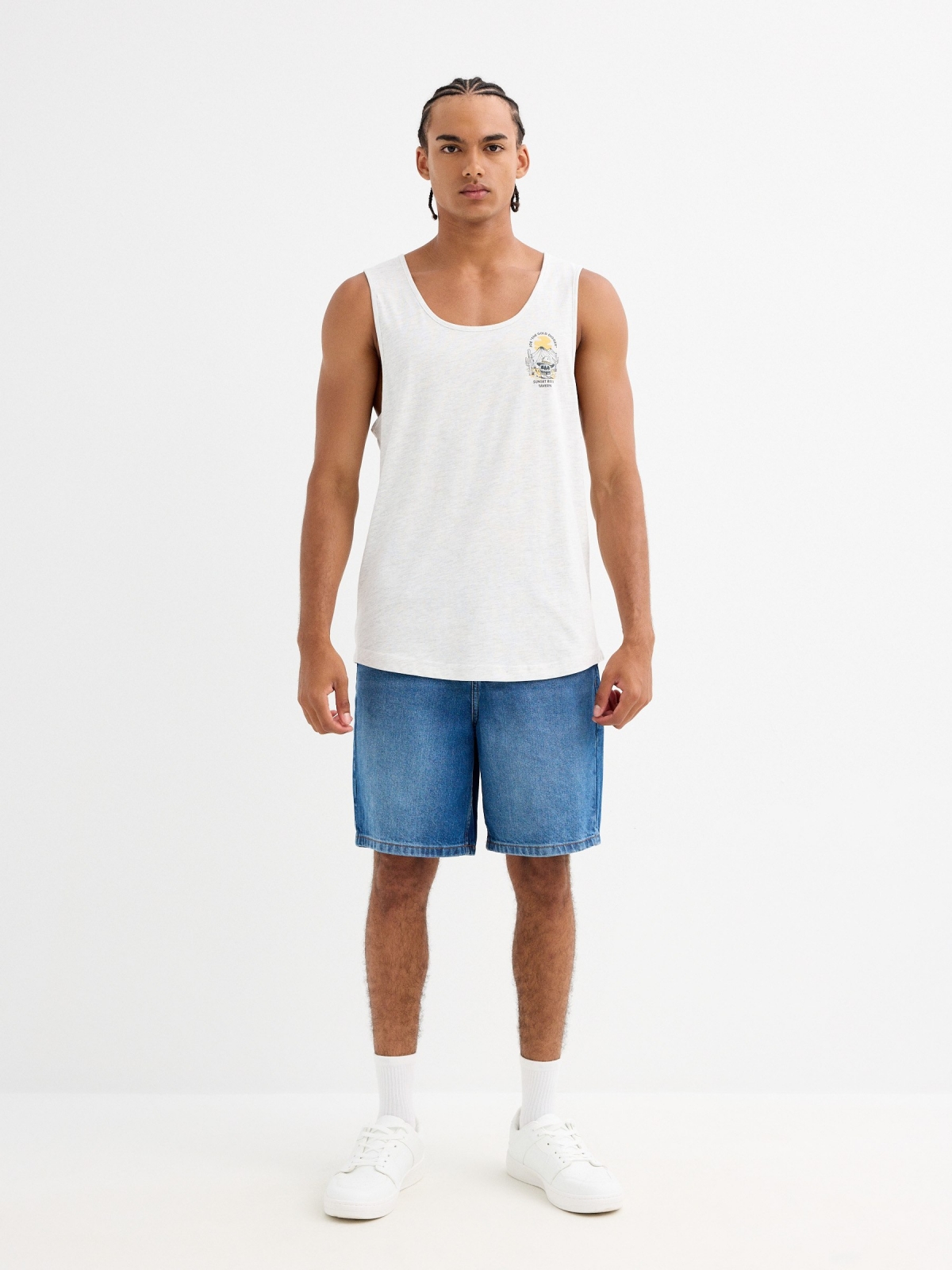 Mountain tank top light melange front view