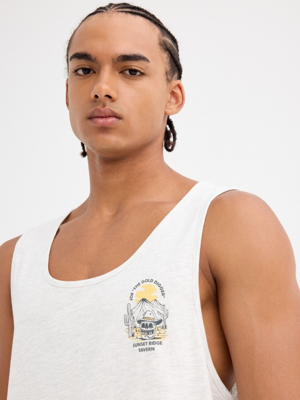 Camiseta de tirantes mountain melange claro vista detalle