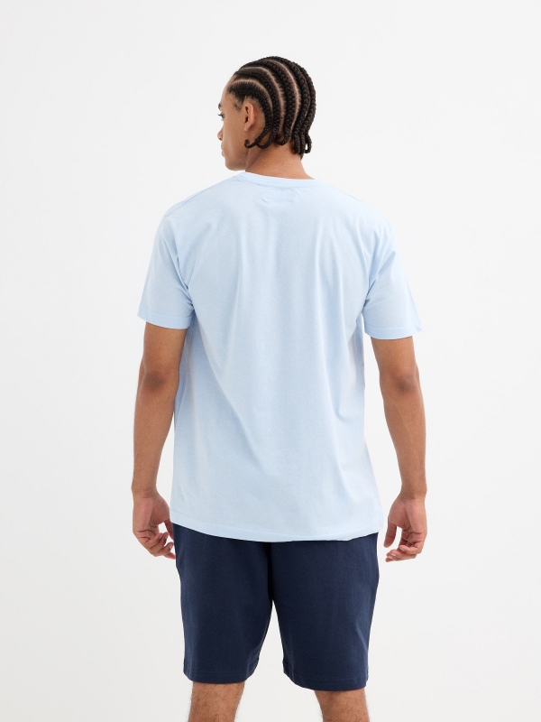 Bermuda jogger básica azul marino vista media trasera