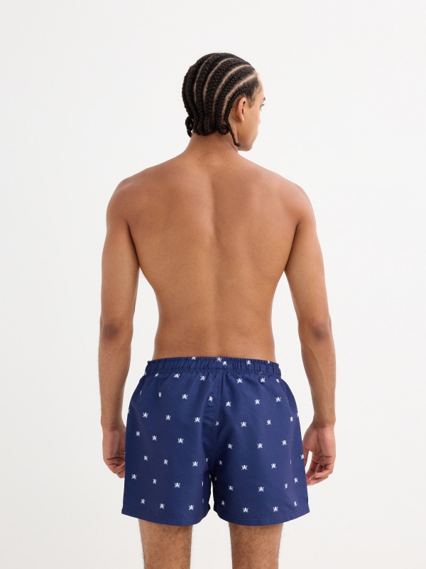 Bañador estampado pulpos azul oscuro vista media trasera