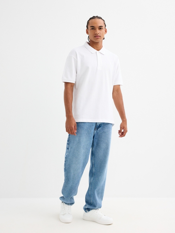 Basic polo white front view