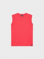 %Pto% T-shirt básica sem mangas vermelho vista frontal