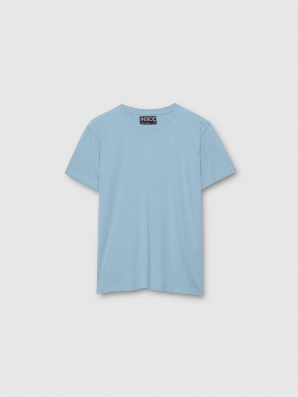  Camiseta básica manga corta azul claro vista frontal
