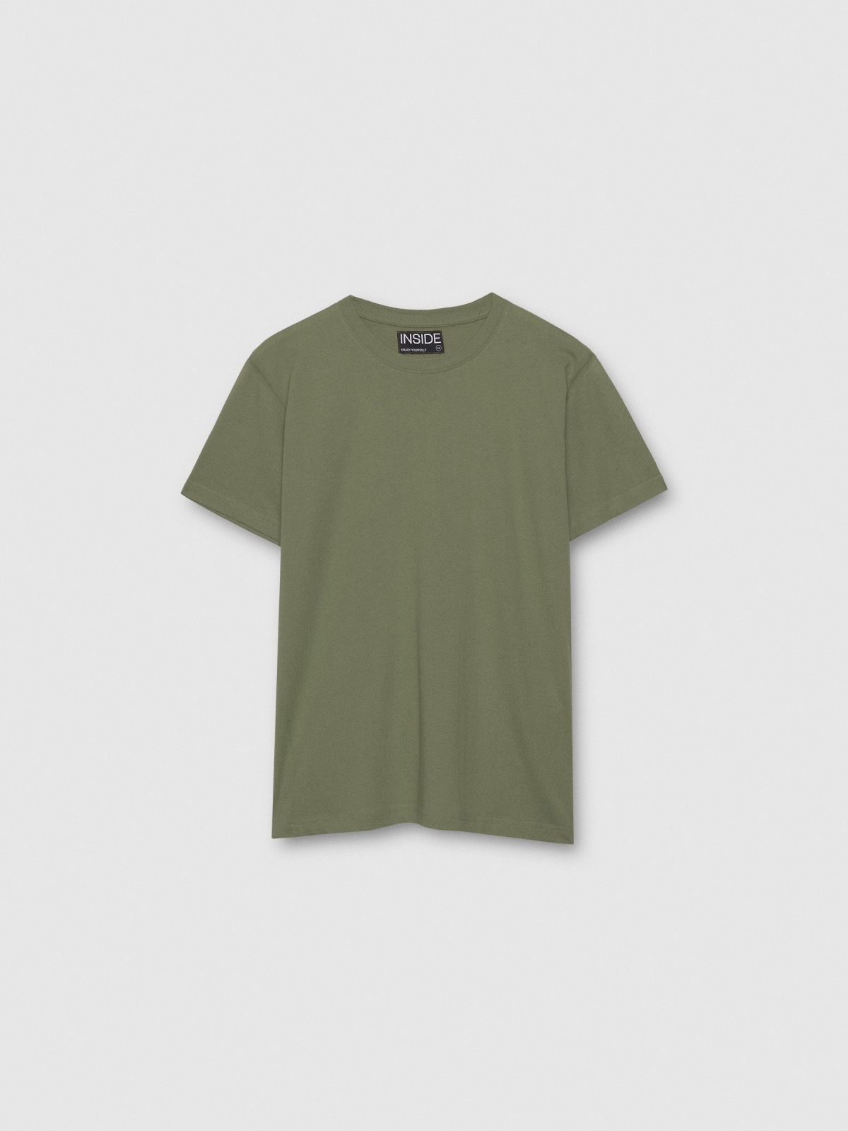 %Pto% Camiseta básica manga corta kaki vista frontal