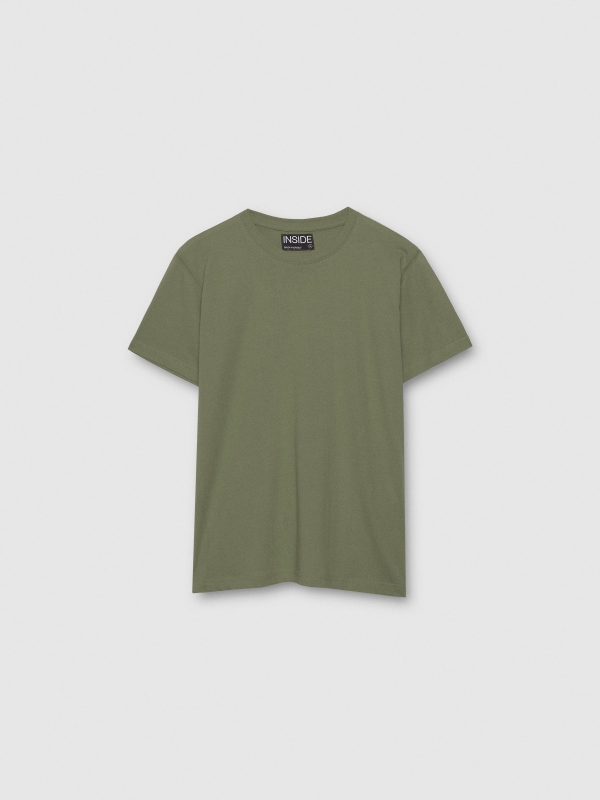  Camiseta básica manga corta kaki vista frontal