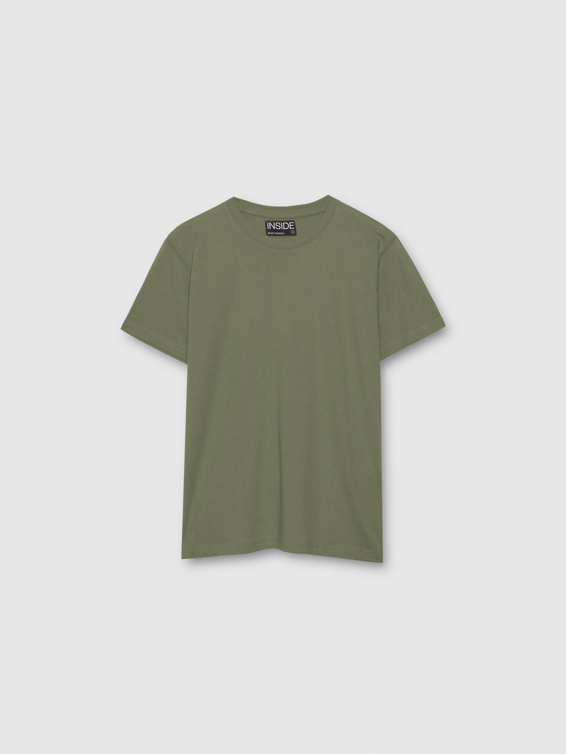 INSIDE Camiseta básica manga corta, Verde, M
