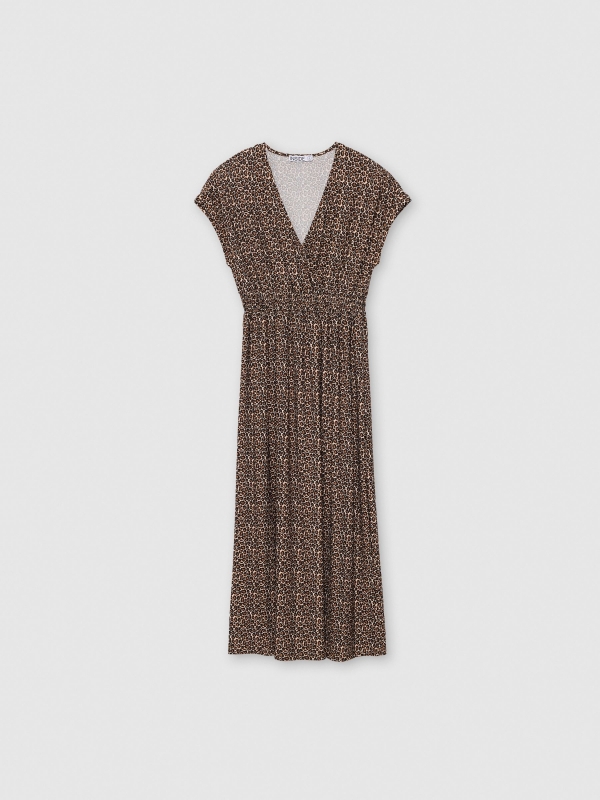  Vestido midi animal print multicolor vista frontal