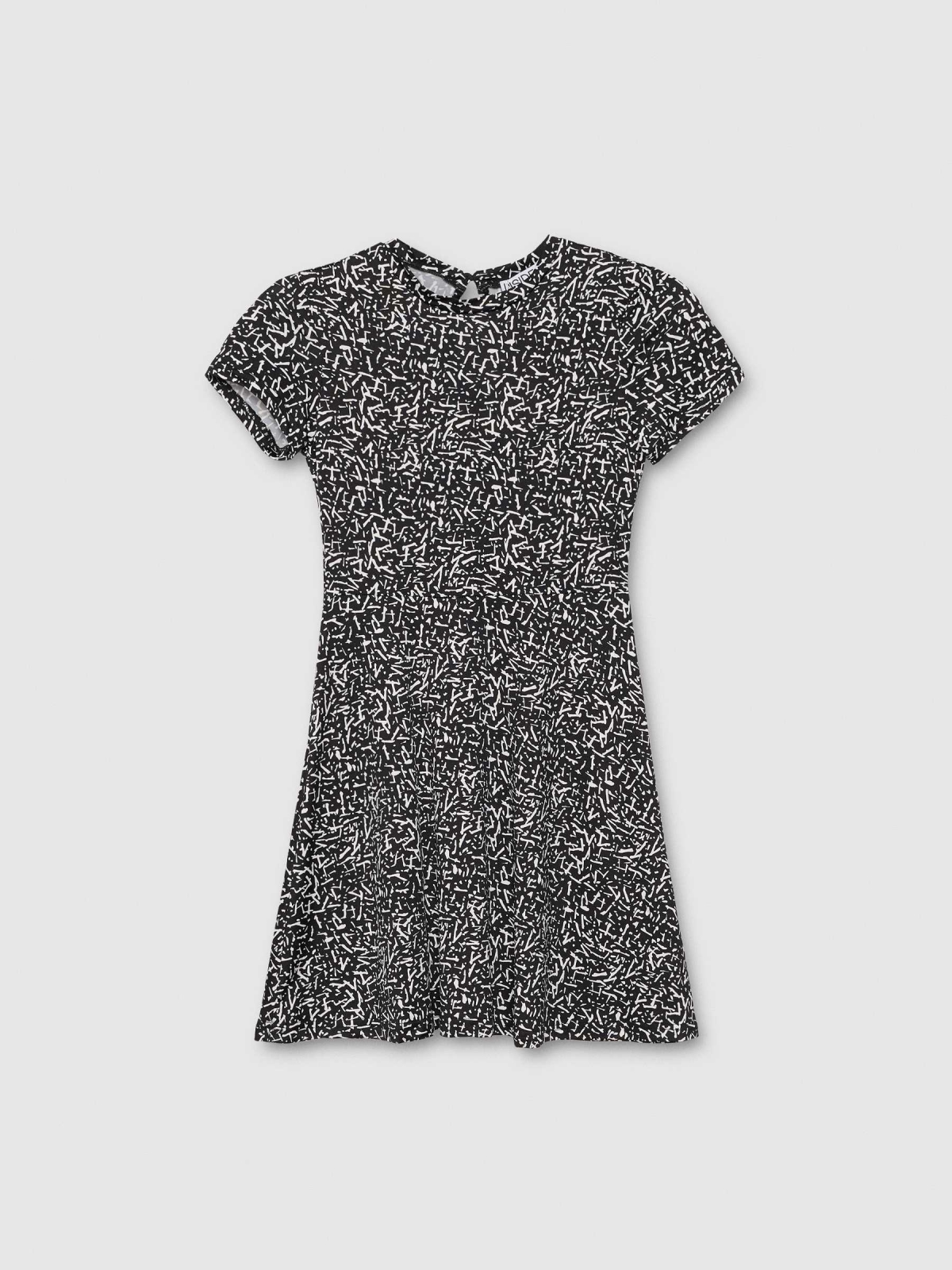  Vestido mini estampado negro vista frontal