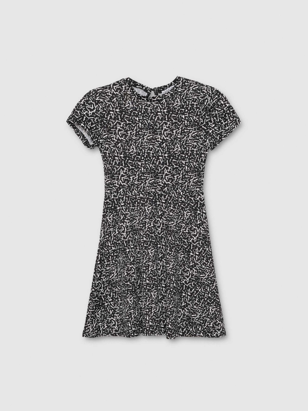  Vestido mini estampado negro vista frontal