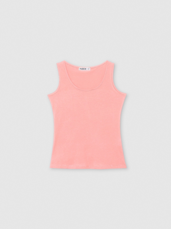  Camiseta de tirantes básica rosa claro vista frontal