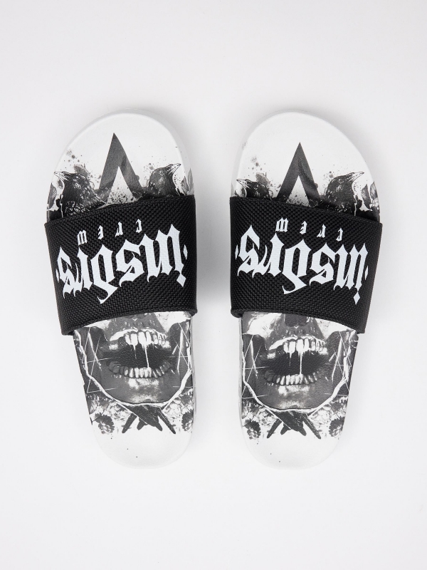Black slide sandals black