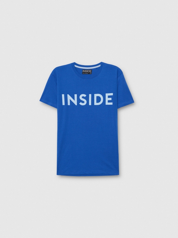  Camiseta básica logo Inside azul eléctrico vista frontal