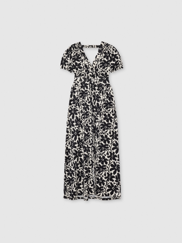  Vestido maxi estampado negro vista frontal