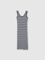 %Pto% Vestido midi rayas azul marino vista frontal