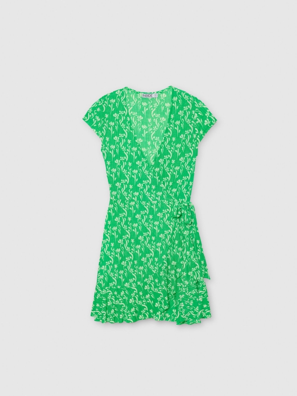  Vestido mini floral verde verde vista frontal