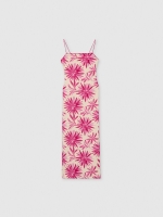 %Pto% Vestido midi floral bege vista frontal