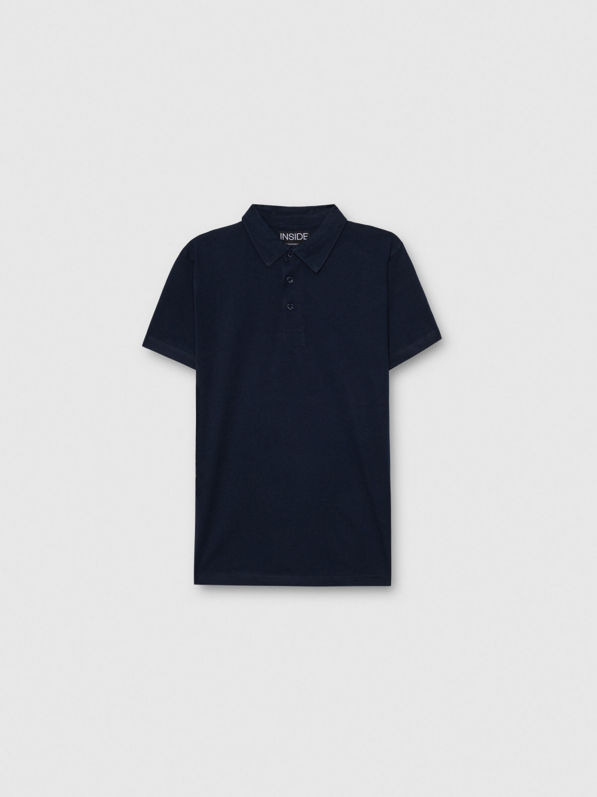  Polo básico manga corta azul marino vista frontal