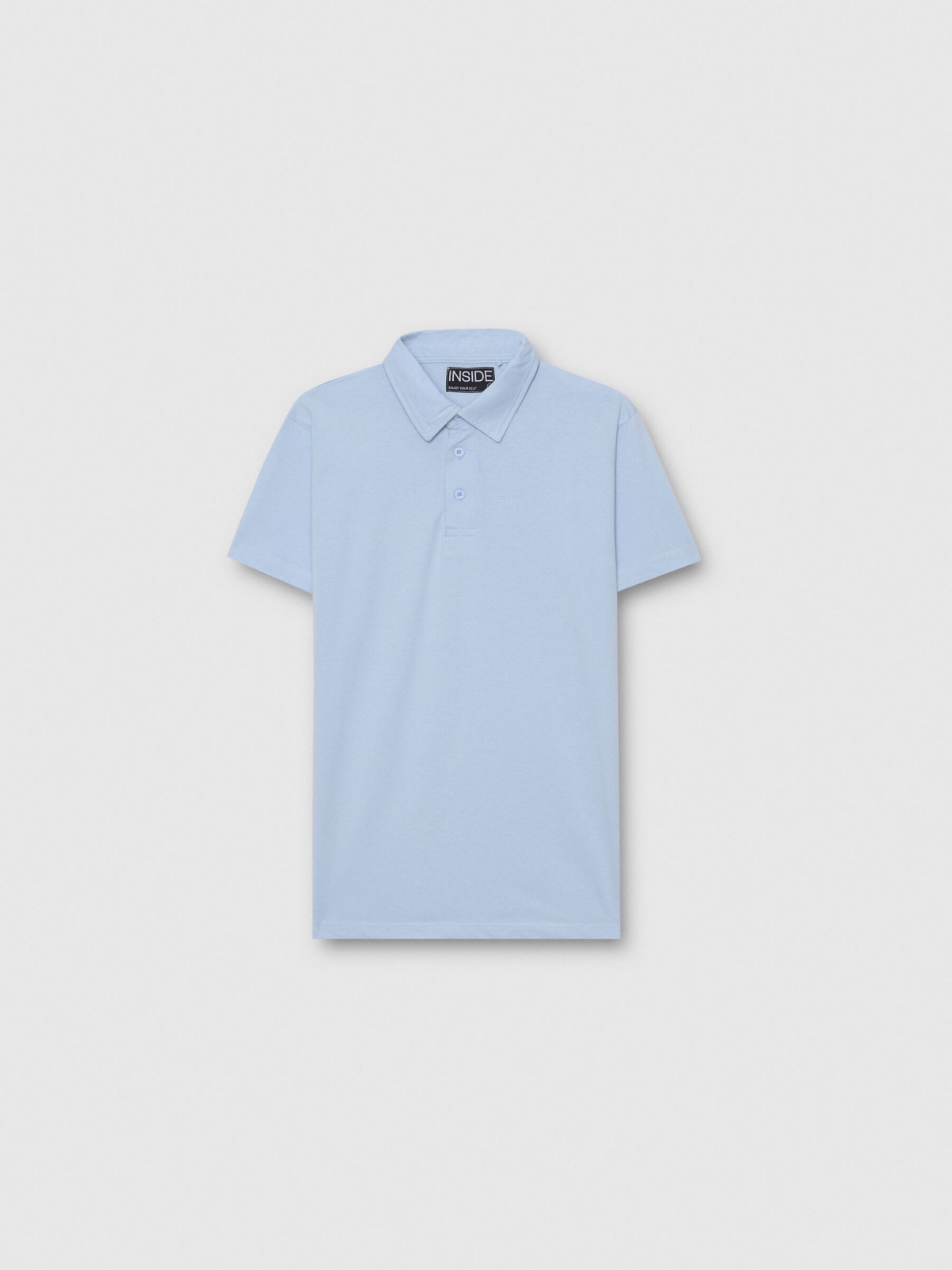 %Pto% Basic short-sleeved polo shirt light blue front view