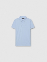 %Pto% Basic short-sleeved polo shirt light blue front view