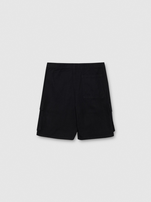 Bermuda super baggy negro vista trasera