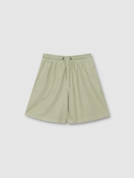 %Pto% Plain sports Bermuda shorts greyish green front view