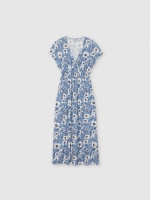 %Pto% Vestido midi floral azul gris azulado vista frontal