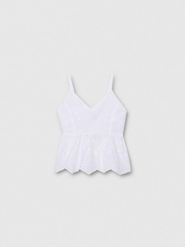  Swiss embroidered top white front view