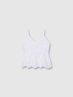 %Pto% Top bordado suizo blanco vista frontal