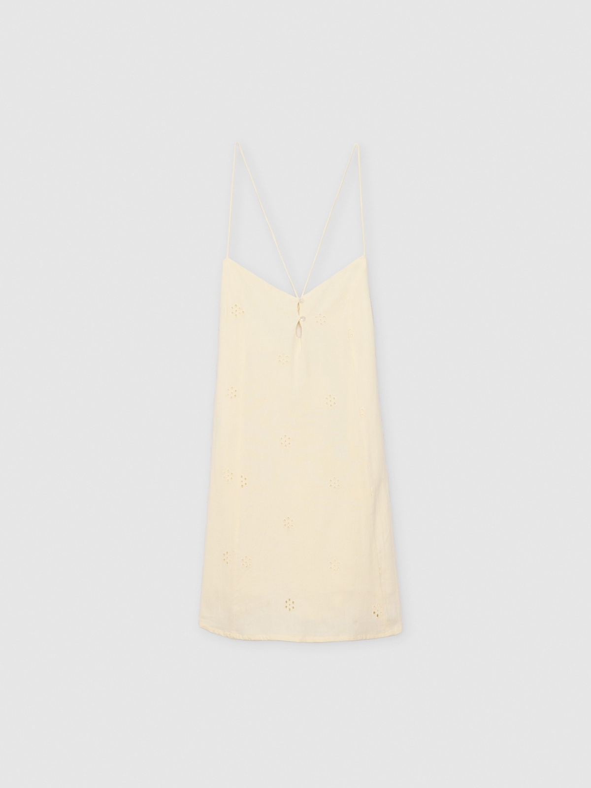  Swiss embroidered mini dress off white front view