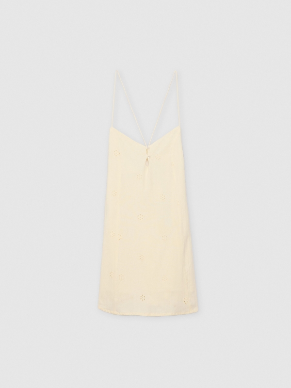  Swiss embroidered mini dress off white front view