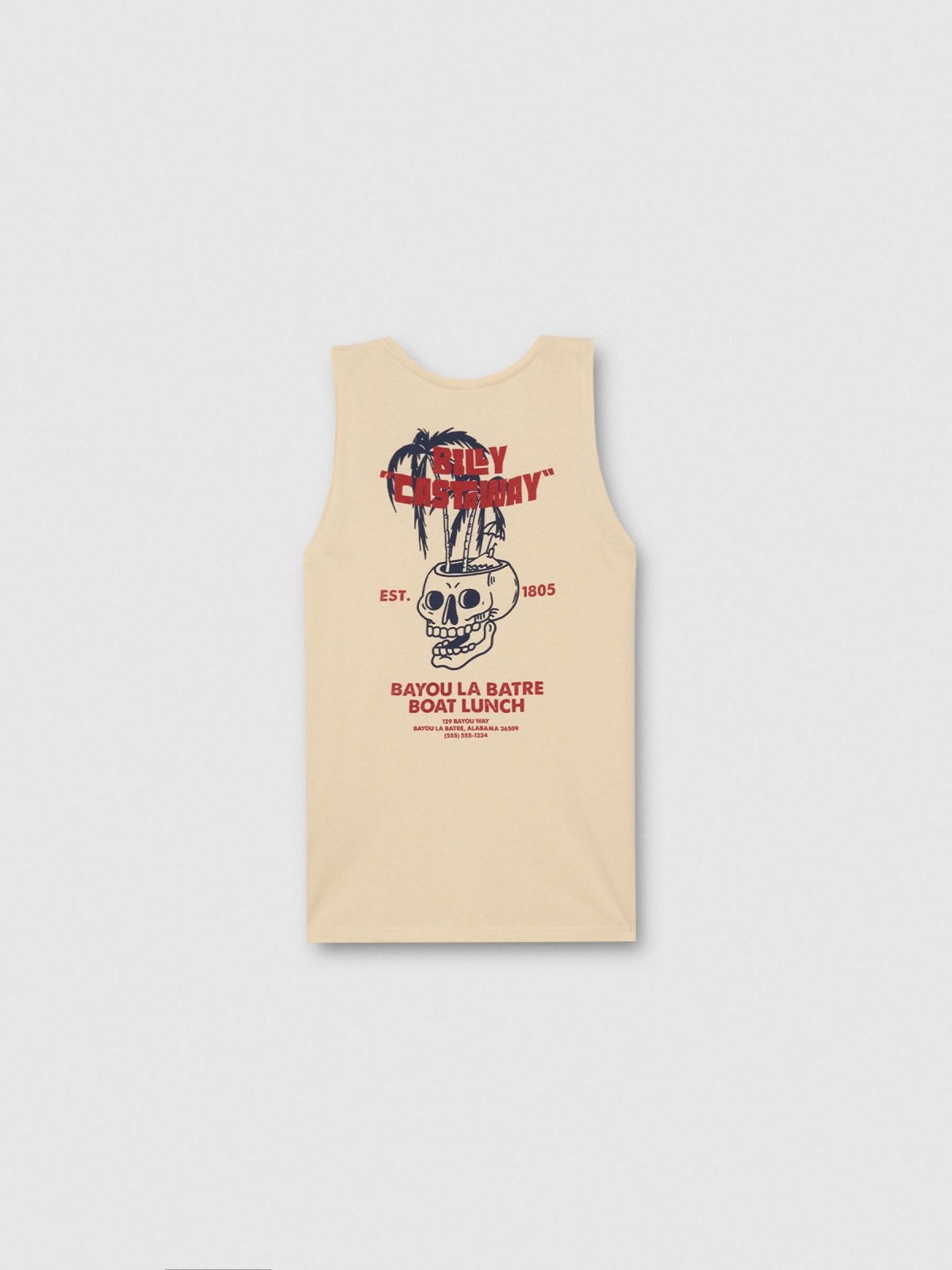 Camiseta de tirantes calavera arena vista trasera
