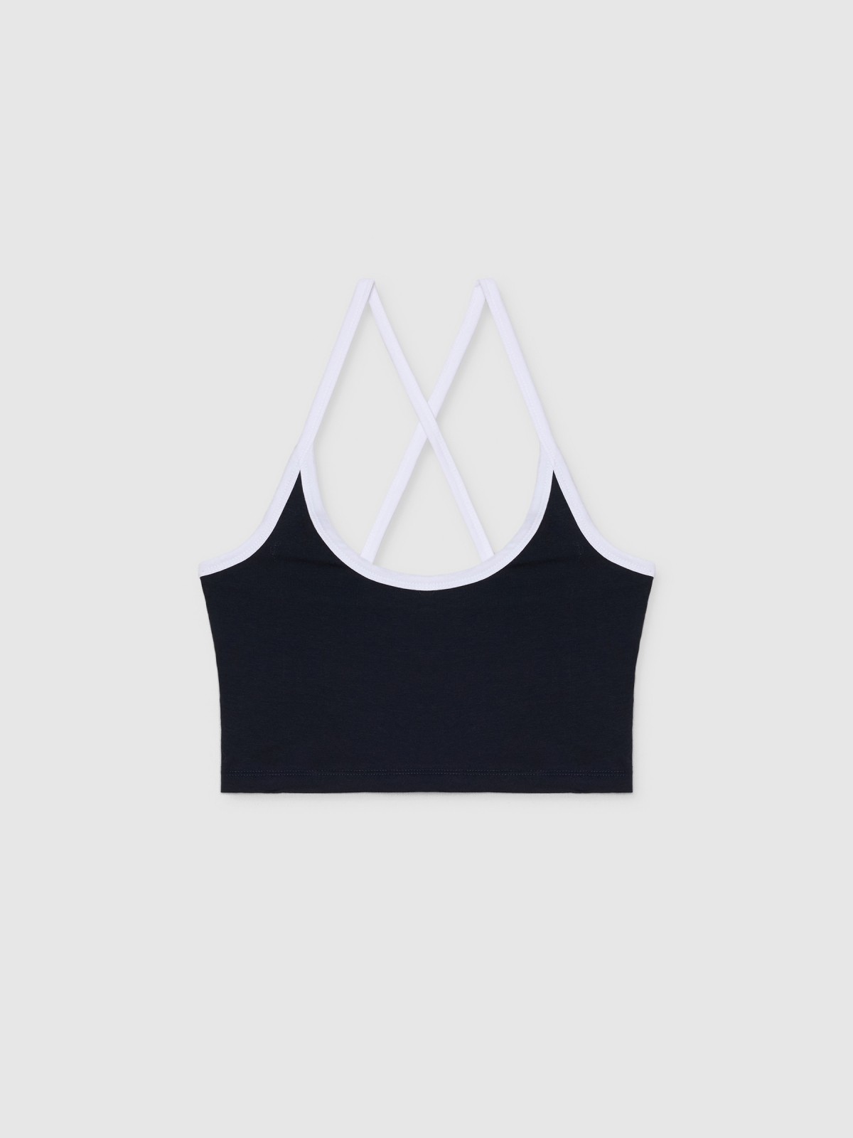  Cross-back tank top navy front view