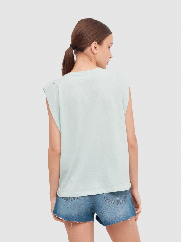 Sleeveless shirt Honolulu aquamarine middle back view