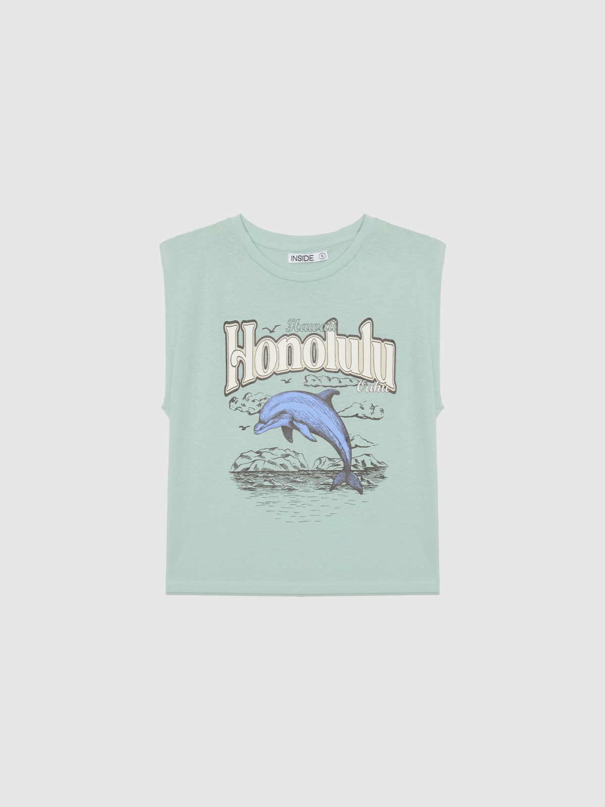  Sleeveless shirt Honolulu aquamarine front view