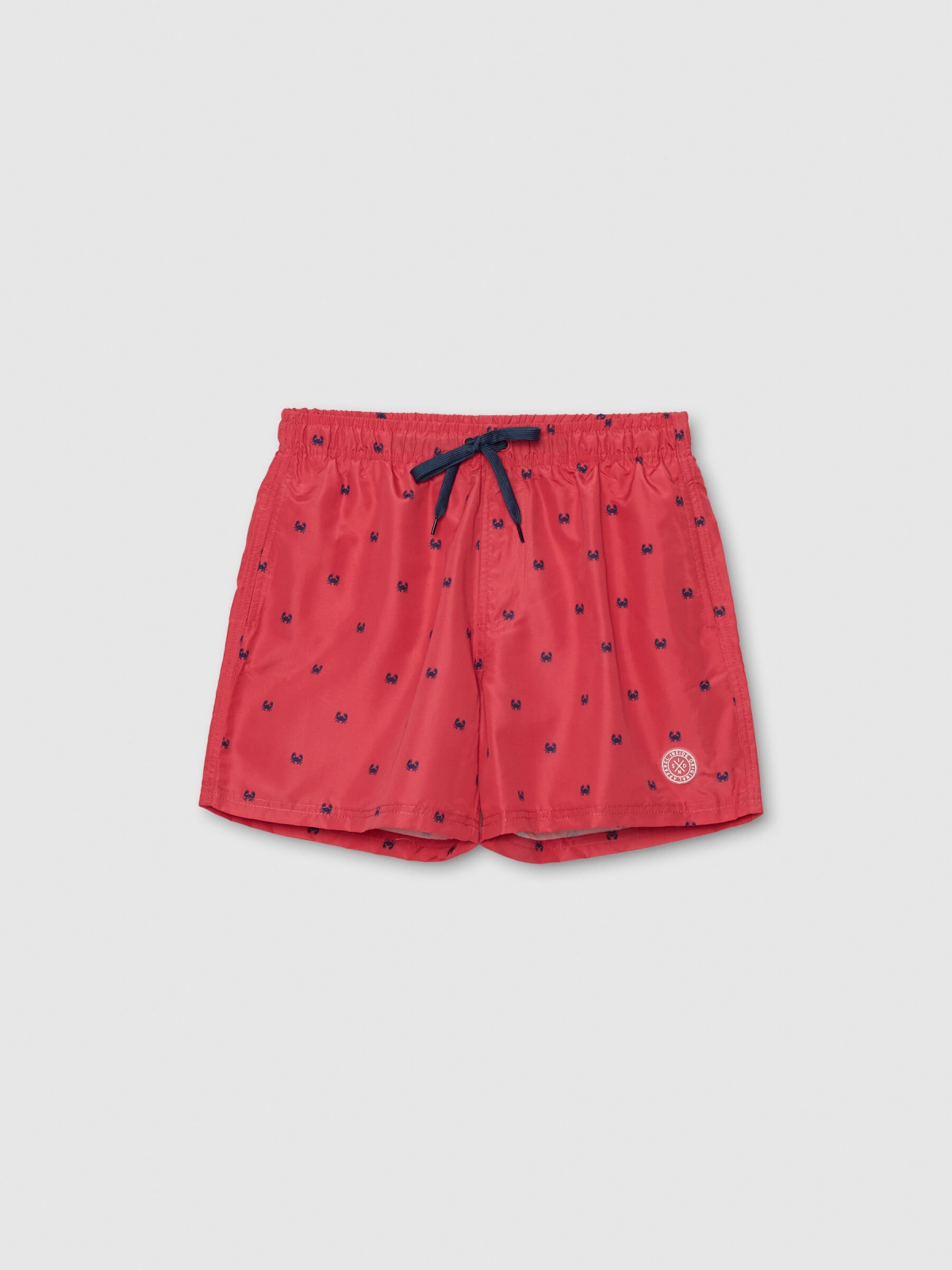  Crab print swimsuit red front view