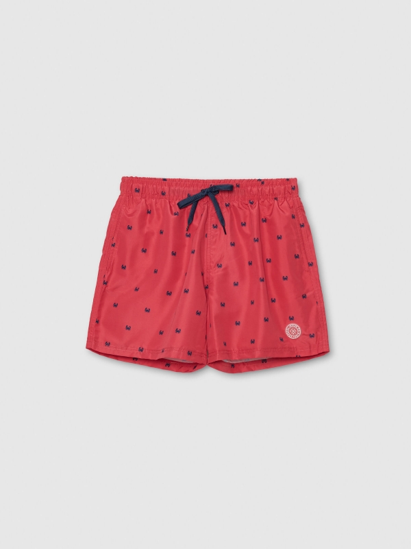  Crab print swimsuit red front view