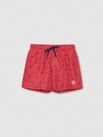 %Pto% Crab print swimsuit red front view