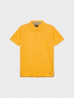 %Pto% Polo básico gola clássica ocre vista frontal