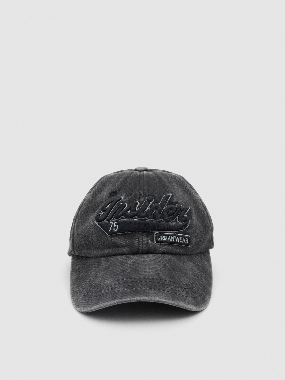 Gorra baseball Insider negro vista lateral frontal 45º